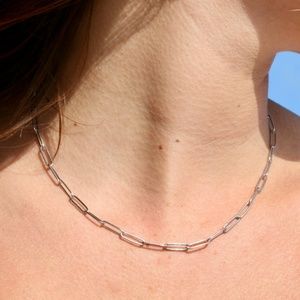 Gold or Silver Paper Clip Necklace